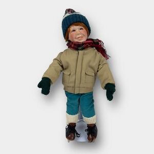 Ashton‑Drake Winterfest Brian 1991 porcelain hockey boy doll winter outfit skate